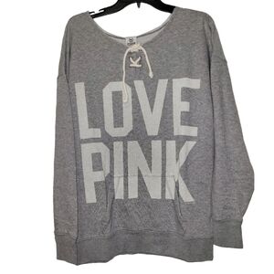 Victoria's Secret Love Pink  2010 Gray Oversize Tunic Sweatshirt Size S